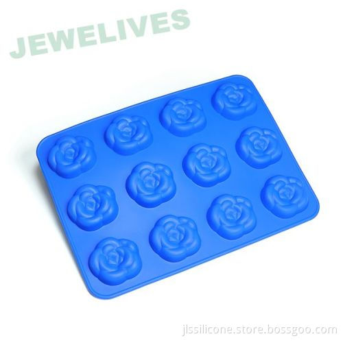 Fashion Silicone Rose Ice Maker Mold In Bule,making Ice,chocolate,candy & Jelly